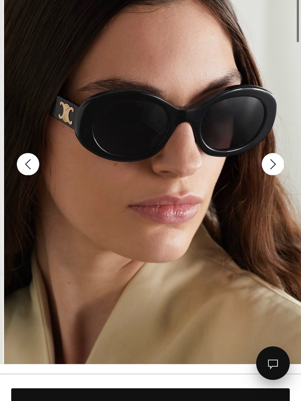 🚨FLASH SALE🚨 Celine Triomphe Oval Acetate Sunglasses - Black with Gold Logo - Picture 2 of 8